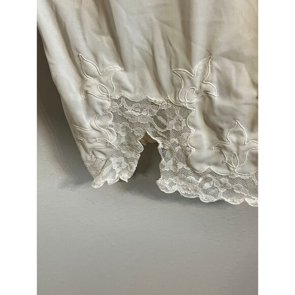 Vintage Floral Lace Lingerie Cream S Feminine Sexy Mod Pin Up Retro Slip 60s - Picture 4 of 12